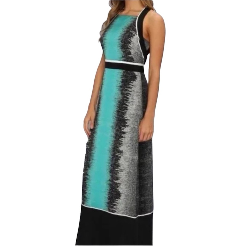 NEW NWT Ivy + Blu sleeveless maxi dress size 4 color block pixelated print